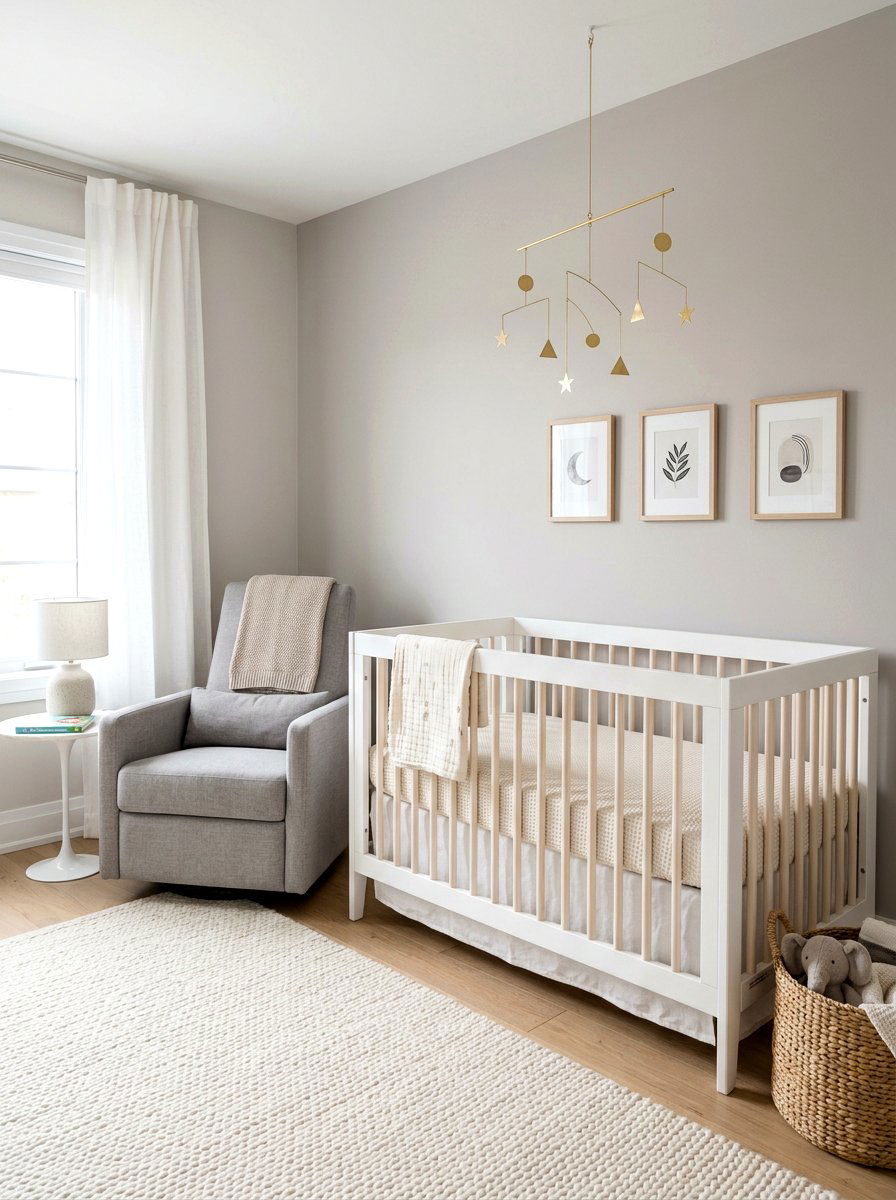 Minimalist Baby Mobile - 30 gender neutral heirloom nursery ideas