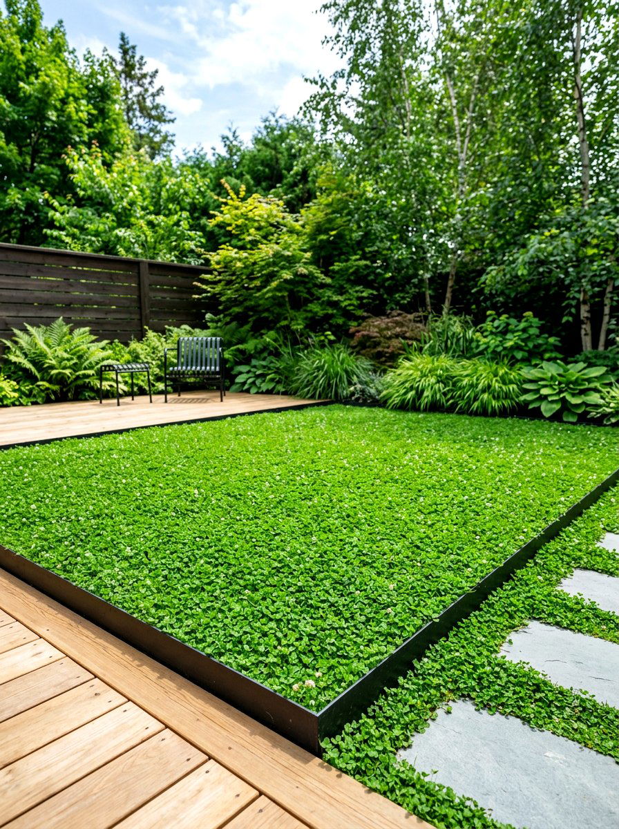 Minimalist Backyard Microclover - 30 clover lawn backyard ideas aesthetic