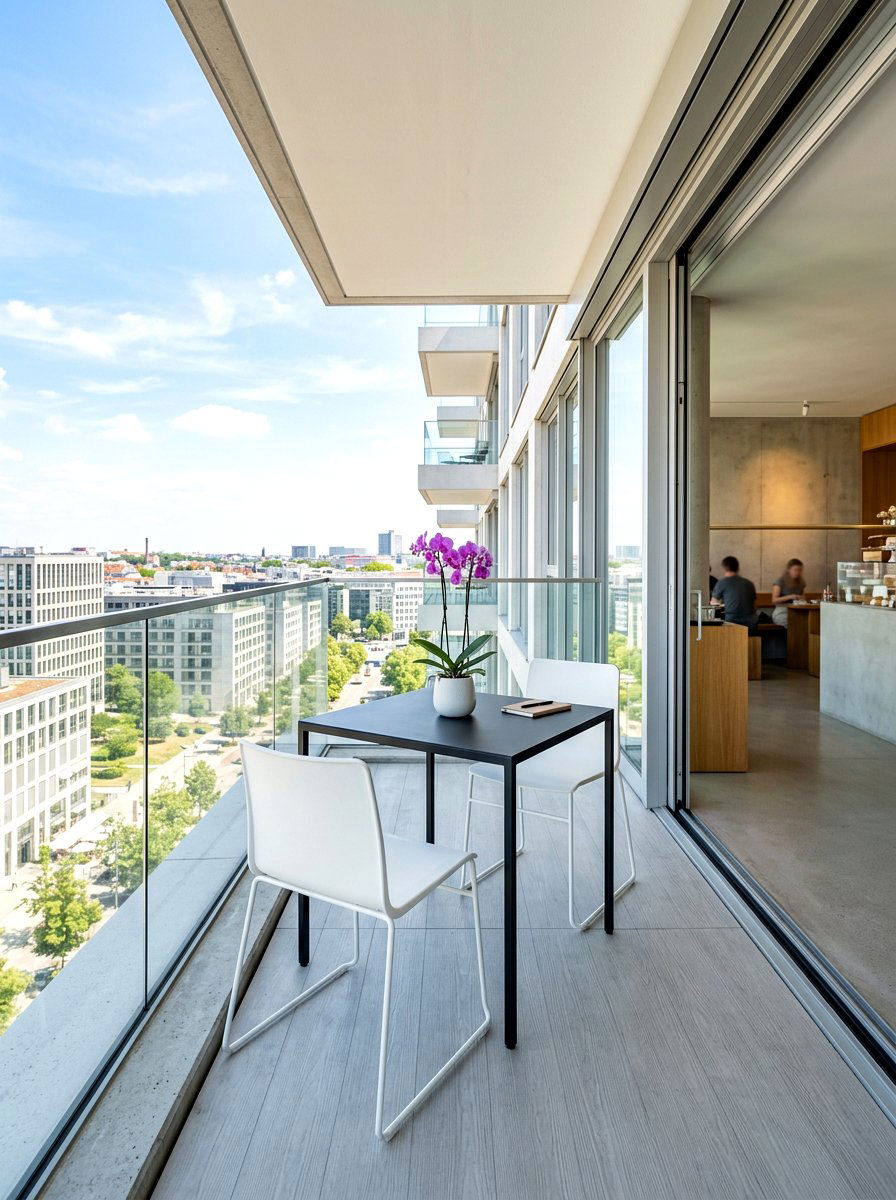 Minimalist Balcony Cafe Furniture - 30 balcony cafe apartment ideas