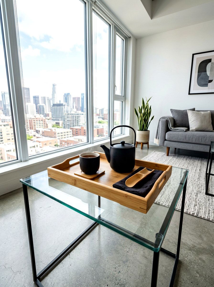 Minimalist Bamboo Serving Tray - 30 woven tray decor ideas
