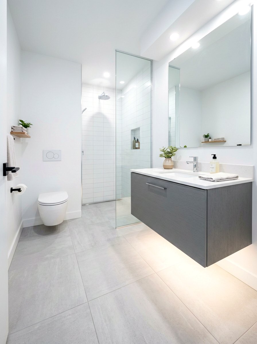 Minimalist Bathroom Floor Light - 30 toe kick lighting ideas