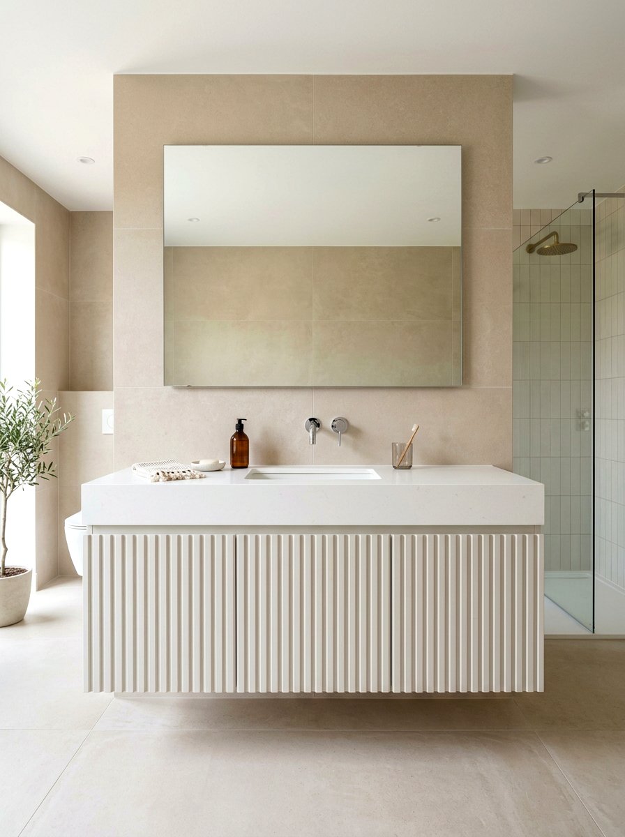 Minimalist Bathroom Fluted Vanity - 30 fluted vanity bathroom ideas