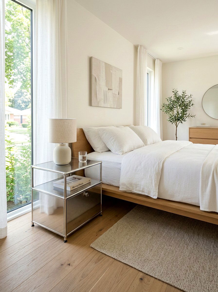 Minimalist Bedroom Chrome Nightstand - 30 chrome accent furniture ideas