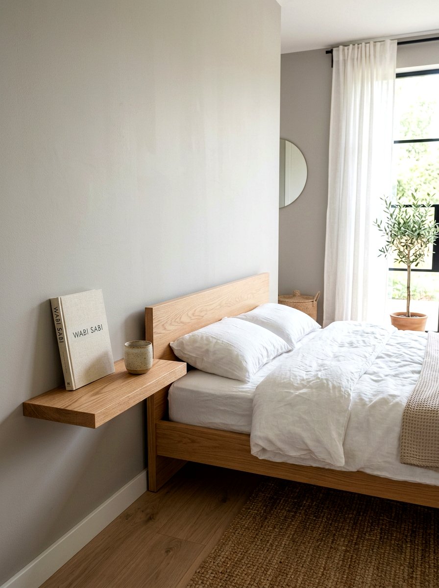 Minimalist Bedside Table - 30 Japandi bedroom ideas