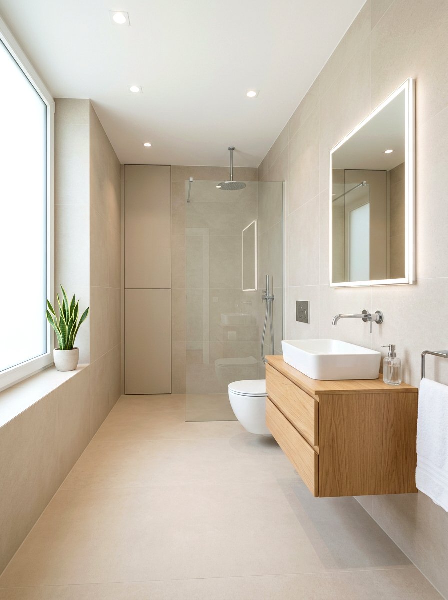 Minimalist Beige Bathroom - 30 beige bathroom ideas