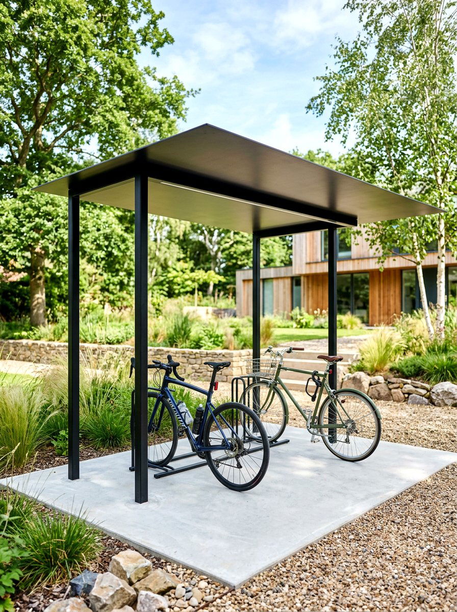 Minimalist Bike Port - 30 bike storage shed ideas