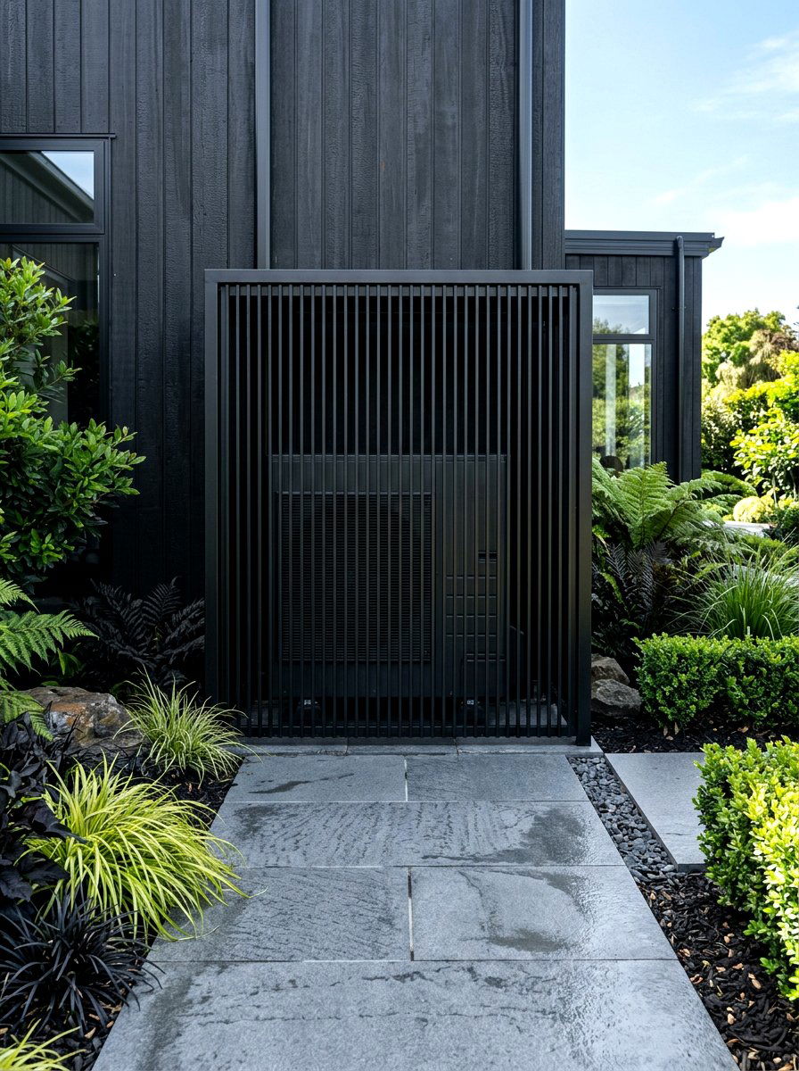 Minimalist Black AC Screen - 30 air conditioner screen ideas