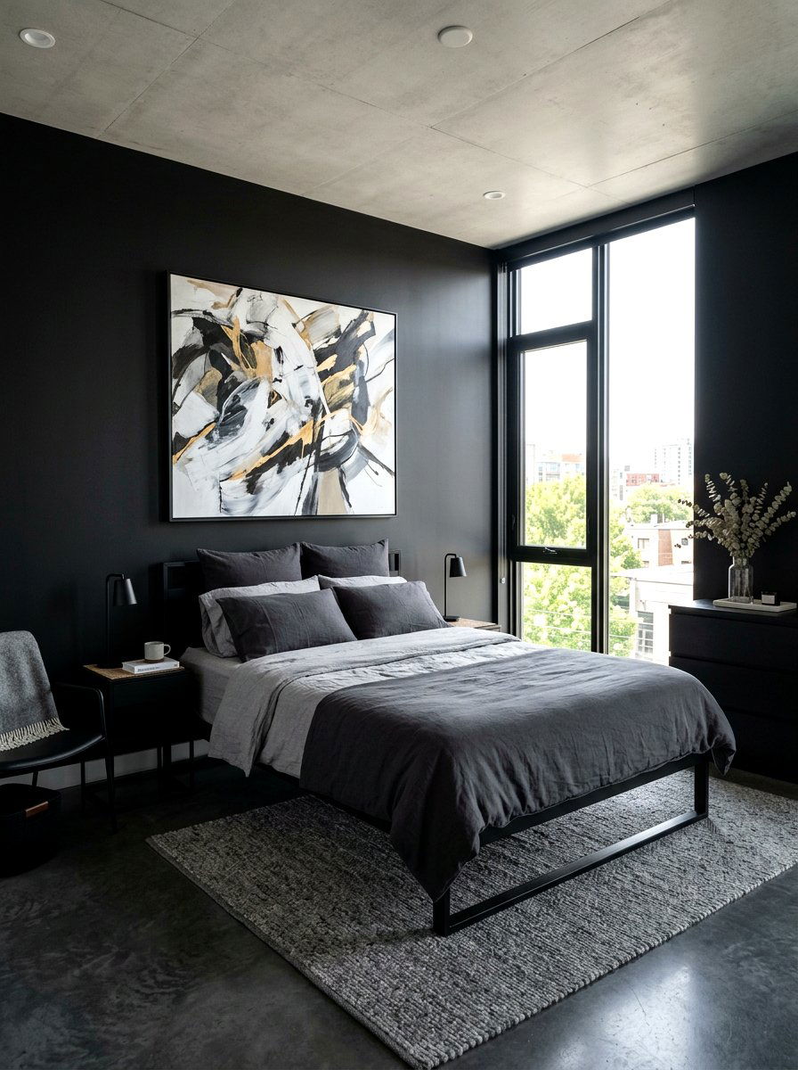 Minimalist Black Bedroom - 30 dark bedroom ideas