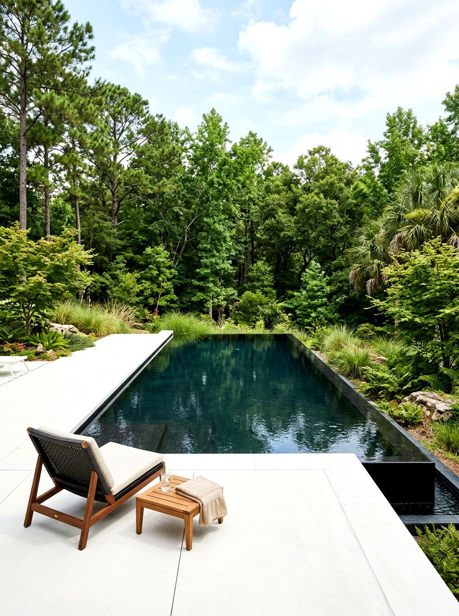 Minimalist Black Bottom Pool - 30 black bottom pool backyard ideas