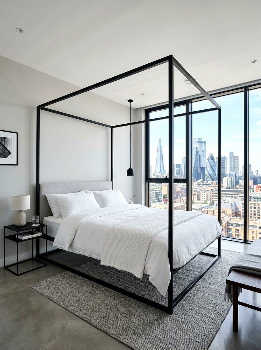 Minimalist Black Canopy Bed - 30 romantic canopy bedroom ideas