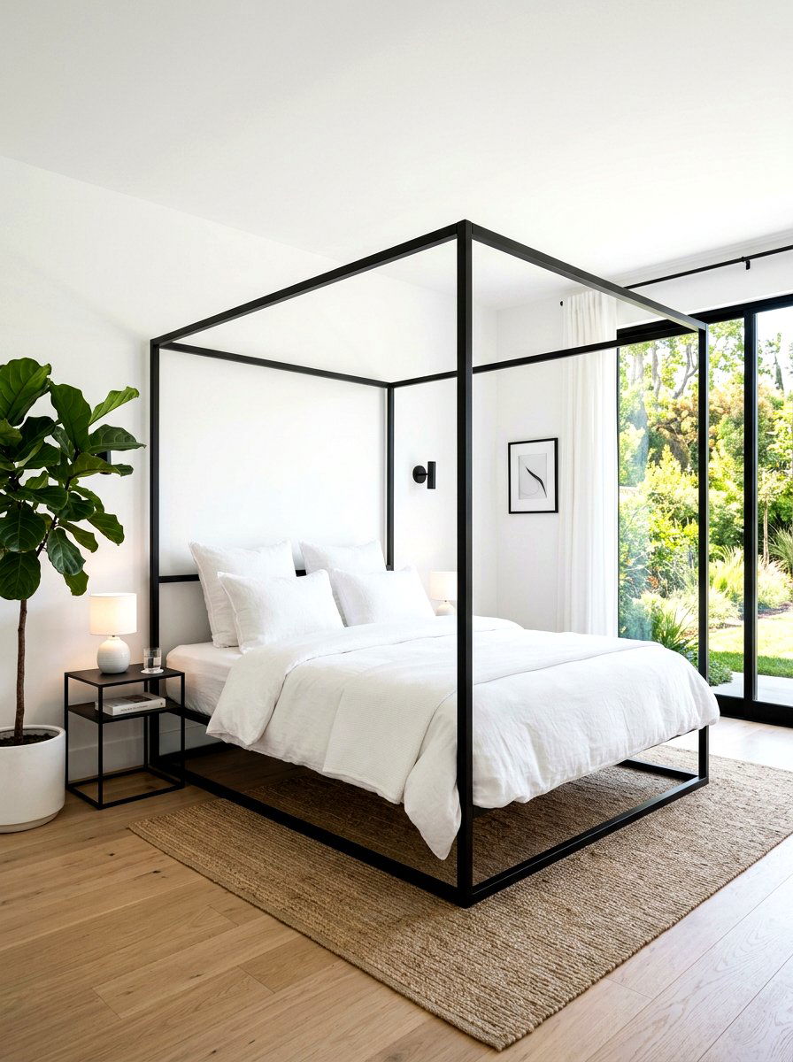 Minimalist Black Canopy Bed - 30 canopy drape bed ideas