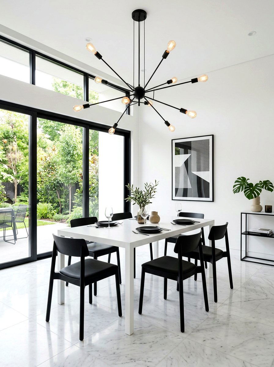 Minimalist Black Chandelier - 30 classic dining room chandelier ideas