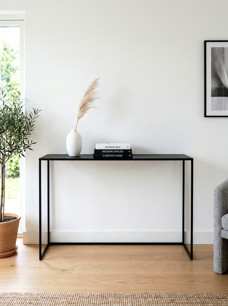 Minimalist Black Console - 30 slim console apartment ideas