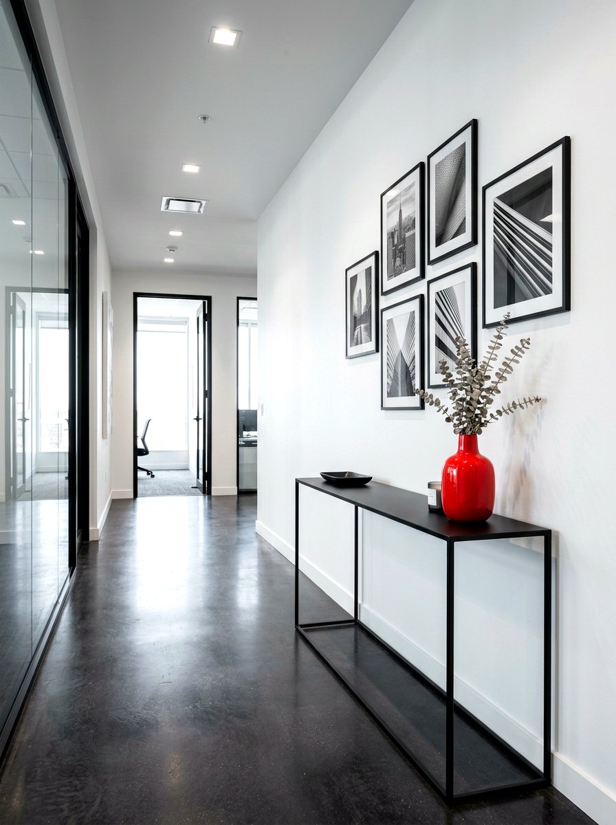 Minimalist Black Console - 30 front hall console ideas