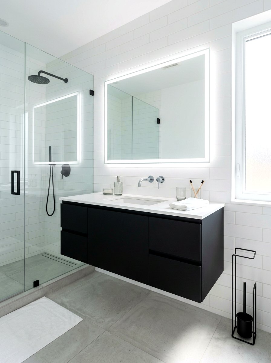 Minimalist Black Floating Vanity Bathroom - 30 floating vanity ideas