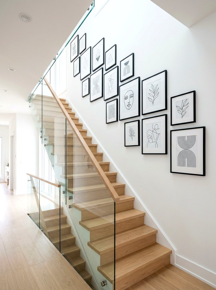 Minimalist Black Frame Gallery - 30 stair gallery wall ideas