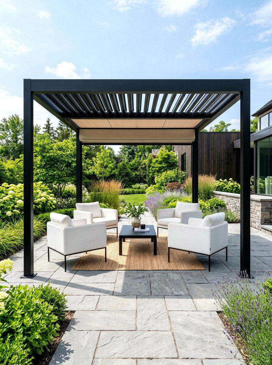 Minimalist Black Frame Gazebo - 30 hardtop gazebo ideas