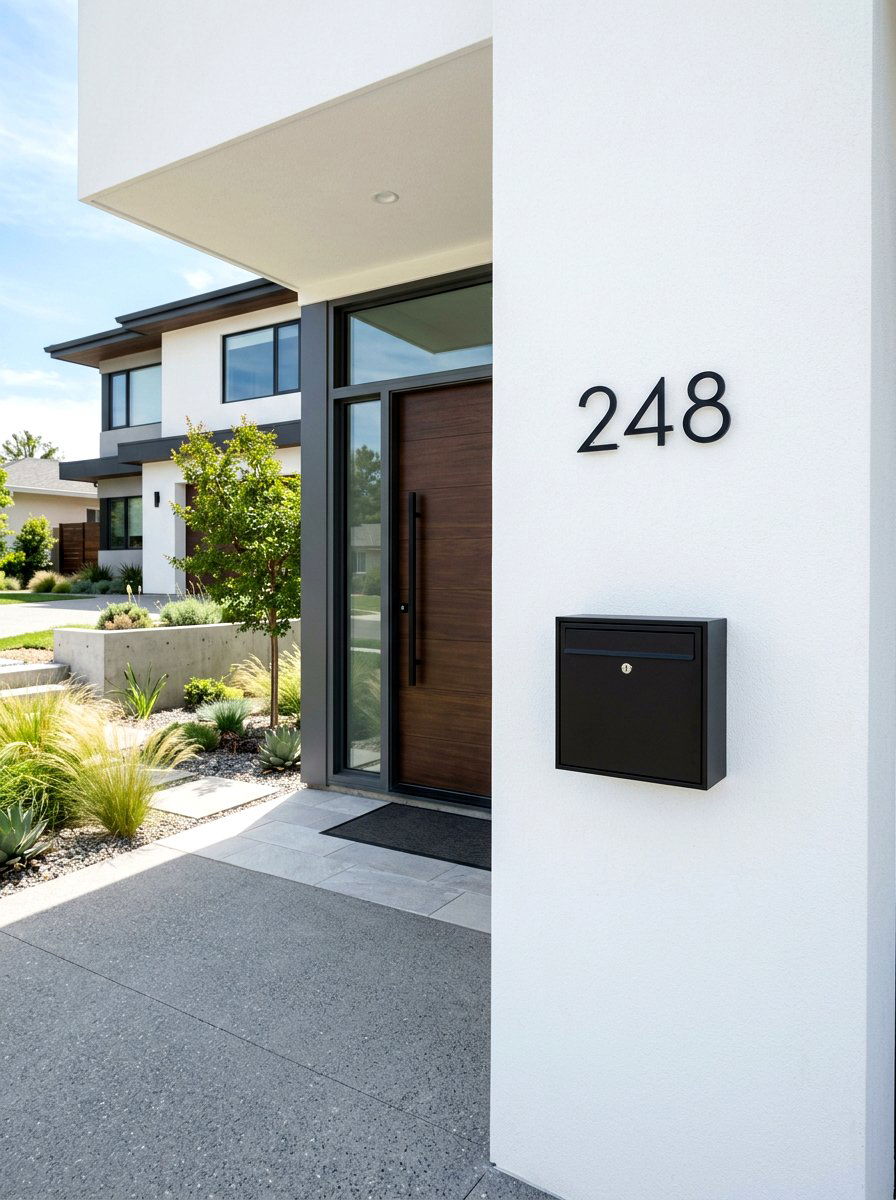 Minimalist Black House Numbers - 30 house number display ideas