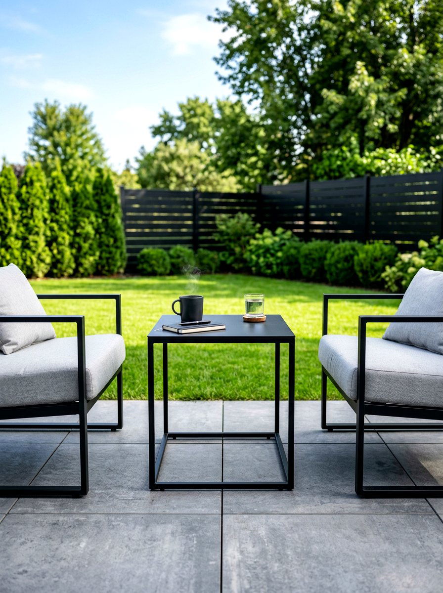 Minimalist Black Iron Table - 30 outdoor side table ideas