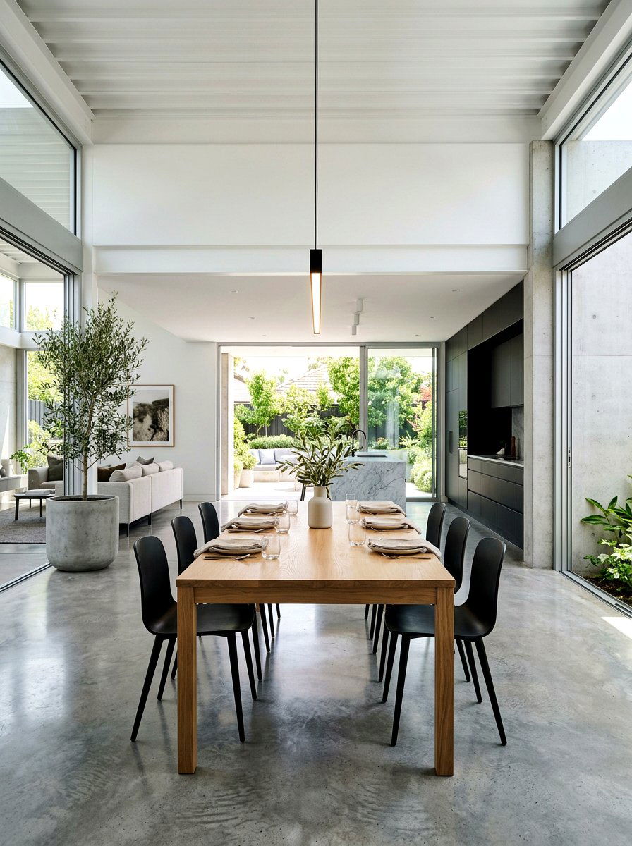 Minimalist Black Linear Dining Room - 30 sculptural lighting dining room ideas