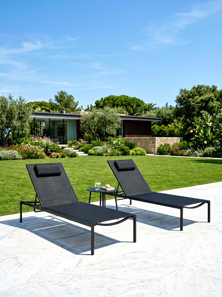 Minimalist Black Outdoor Lounger - 30 outdoor lounge chair ideas