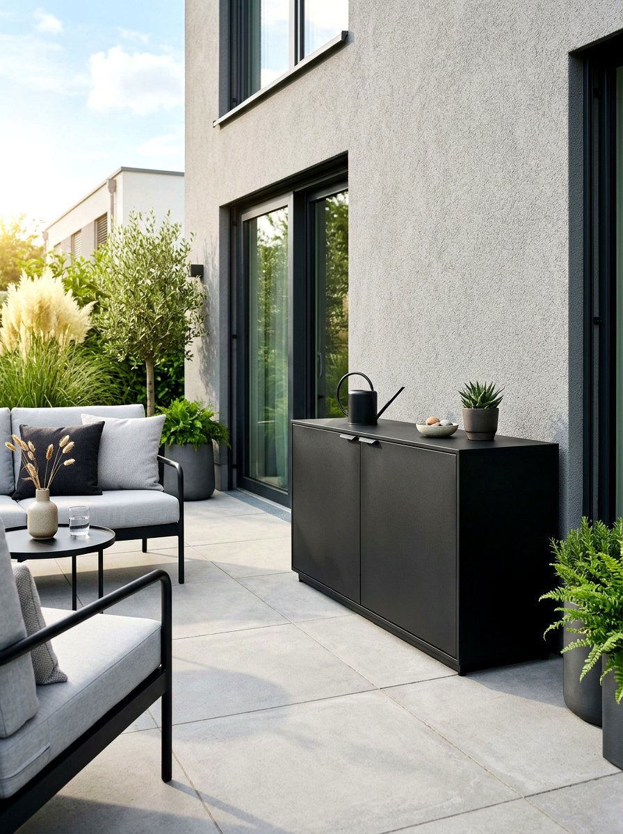 Minimalist Black Outdoor Sideboard - 30 outdoor sideboard ideas