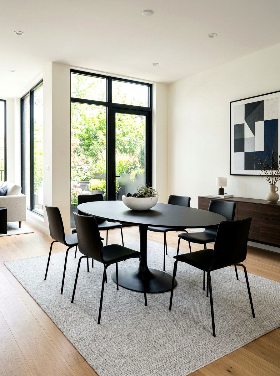 Minimalist Black Oval Dining Table - 30 oval dining table ideas