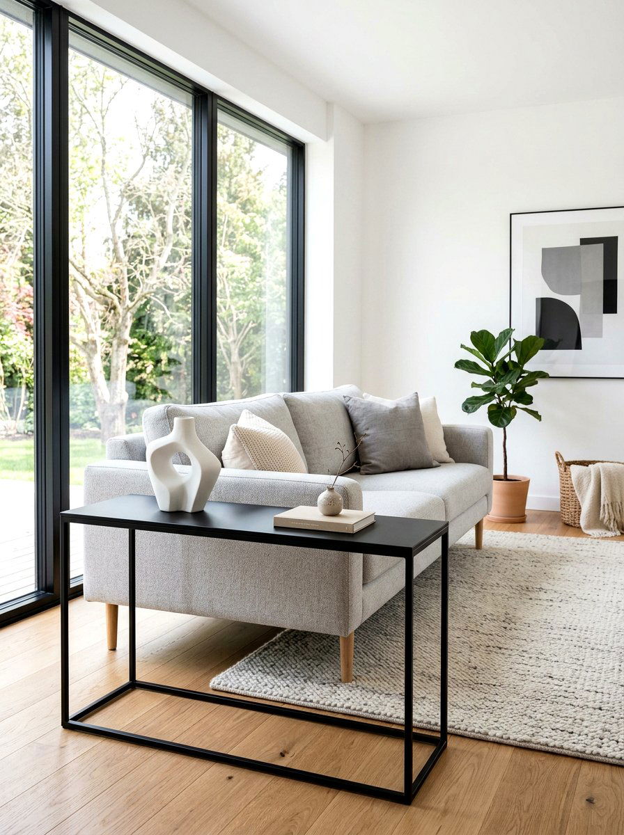 Minimalist Black Sofa Table - 30 sofa table ideas