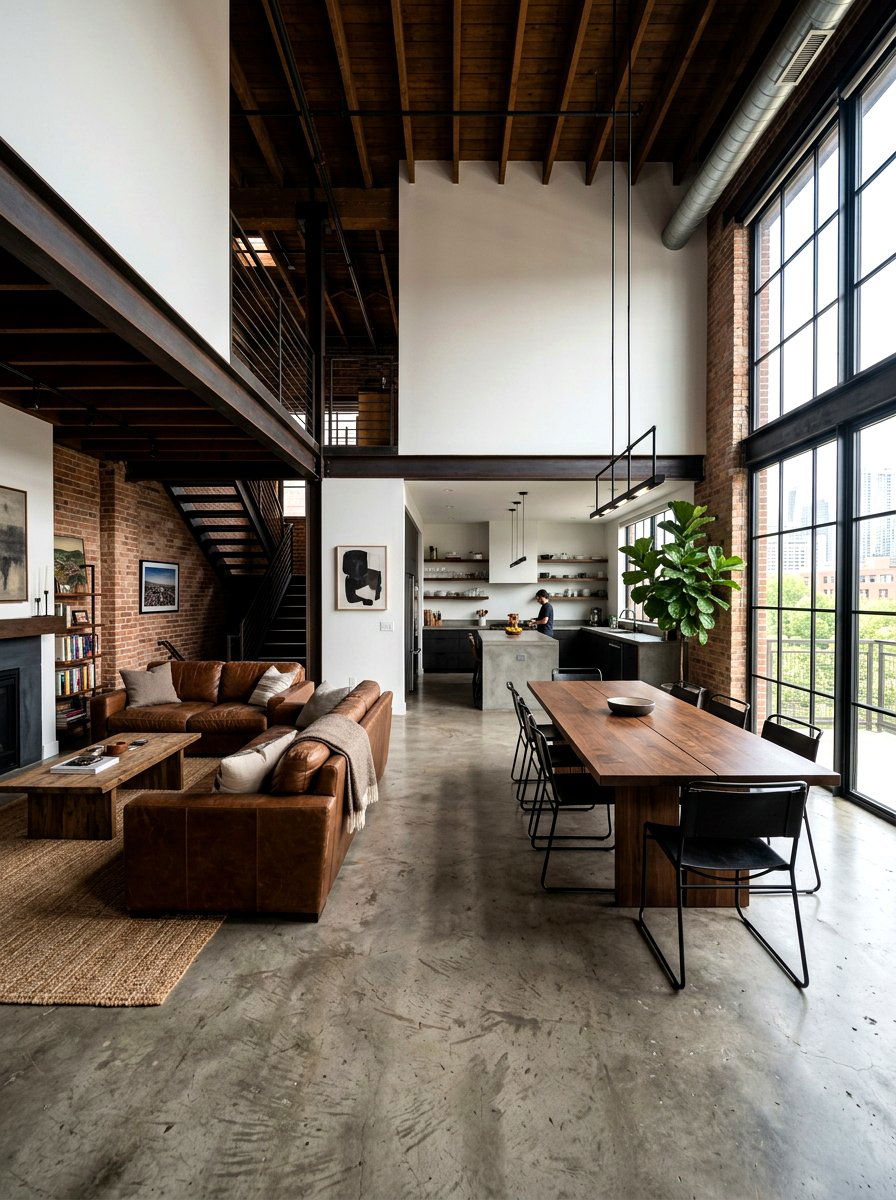 Minimalist Brown Loft - 30 brown room decor ideas