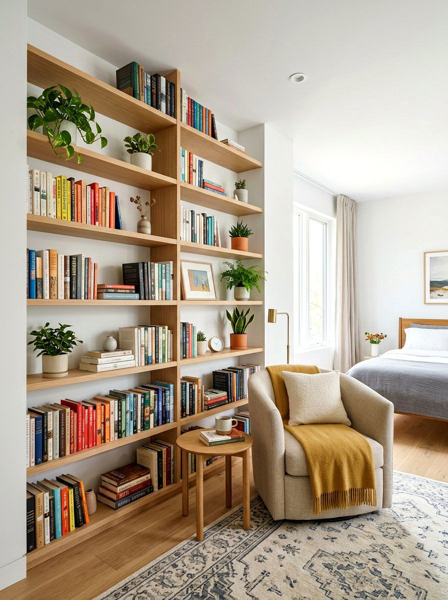 Minimalist Built In Shelves - 30 childhood bedroom revival ideas