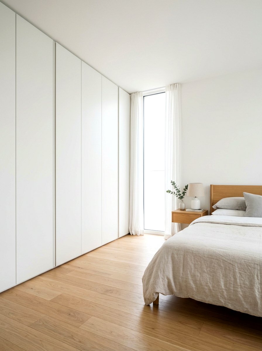 Minimalist Built In Wardrobe - 30 low stimulation bedroom decor ideas