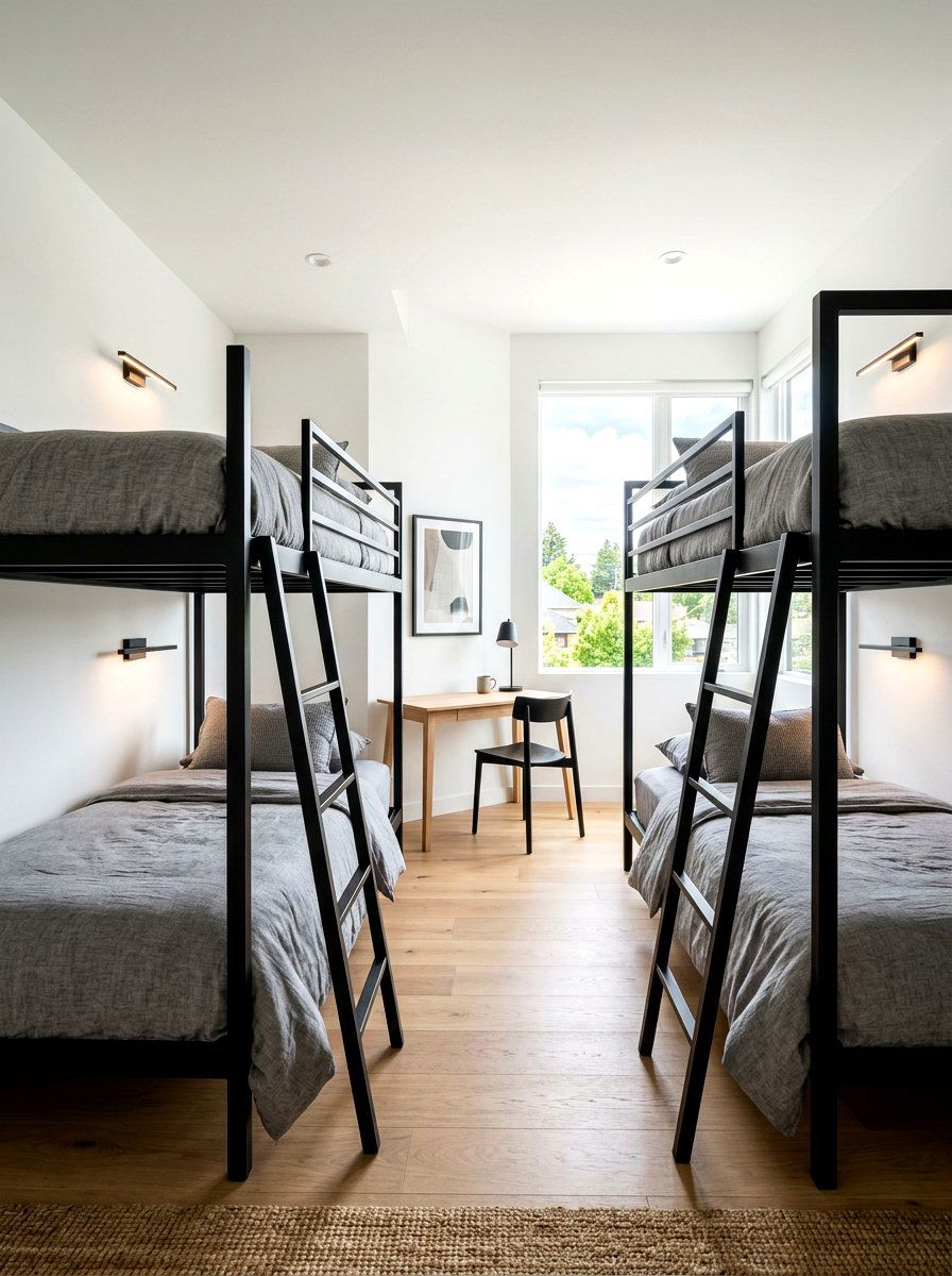 Minimalist Bunk Room - 30 bunk room aesthetic ideas