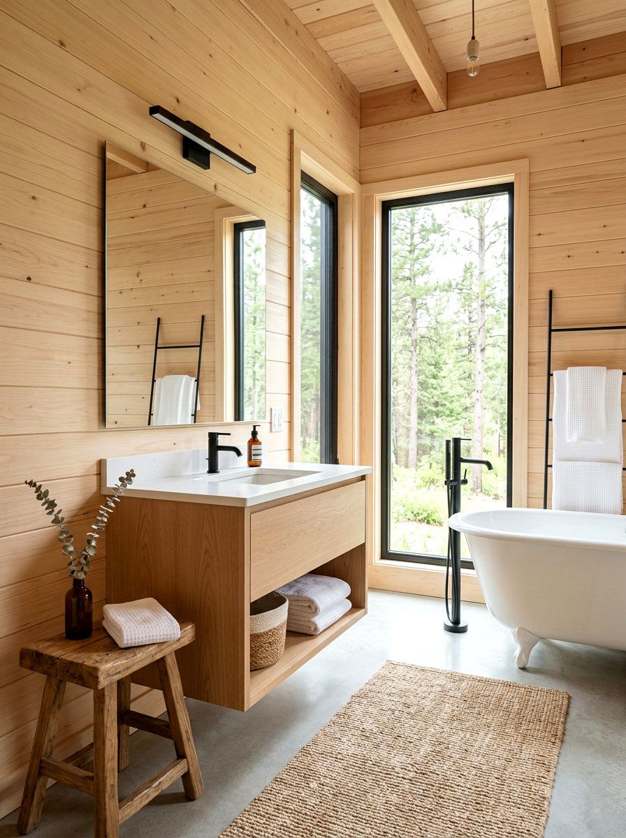 Minimalist Cabin Decor - 30 cabin bathroom ideas