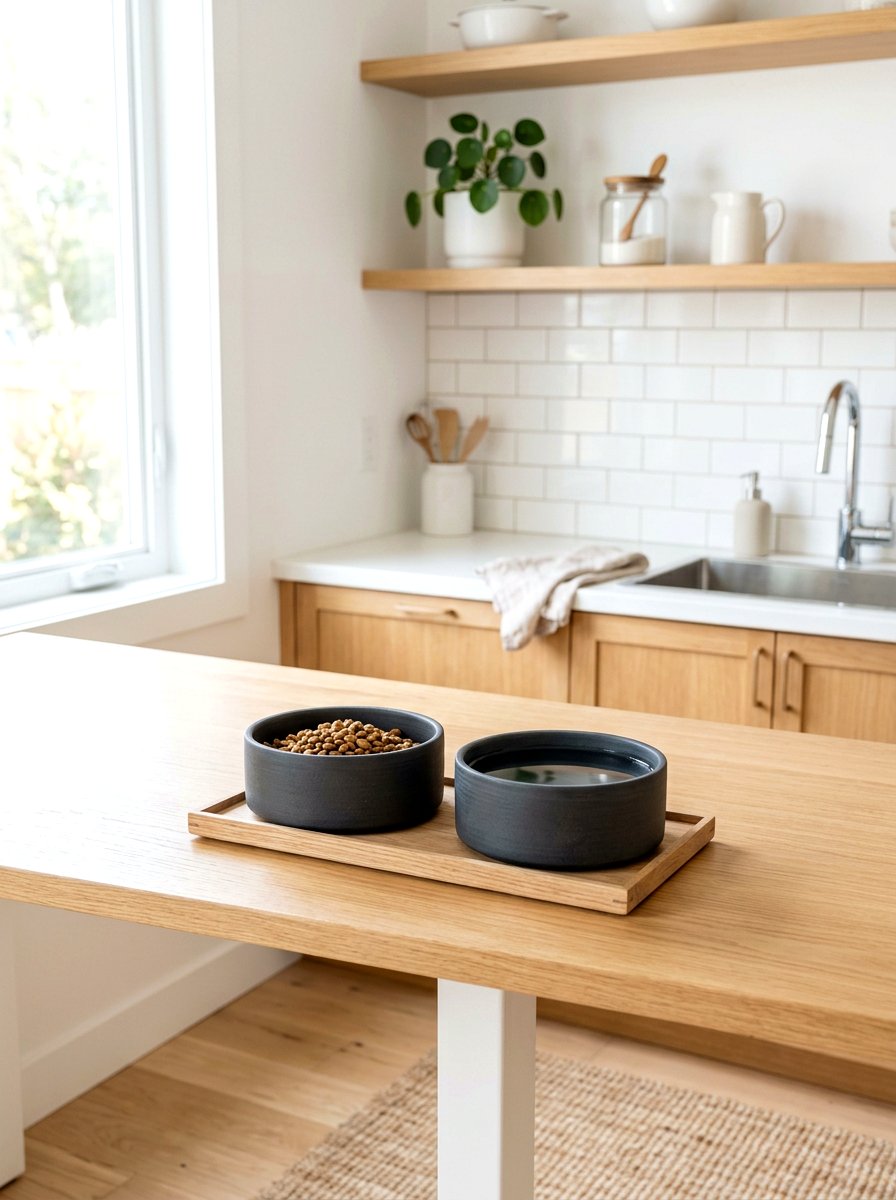 Minimalist Ceramic Pet Bowl Set - 30 pet feeding station ideas