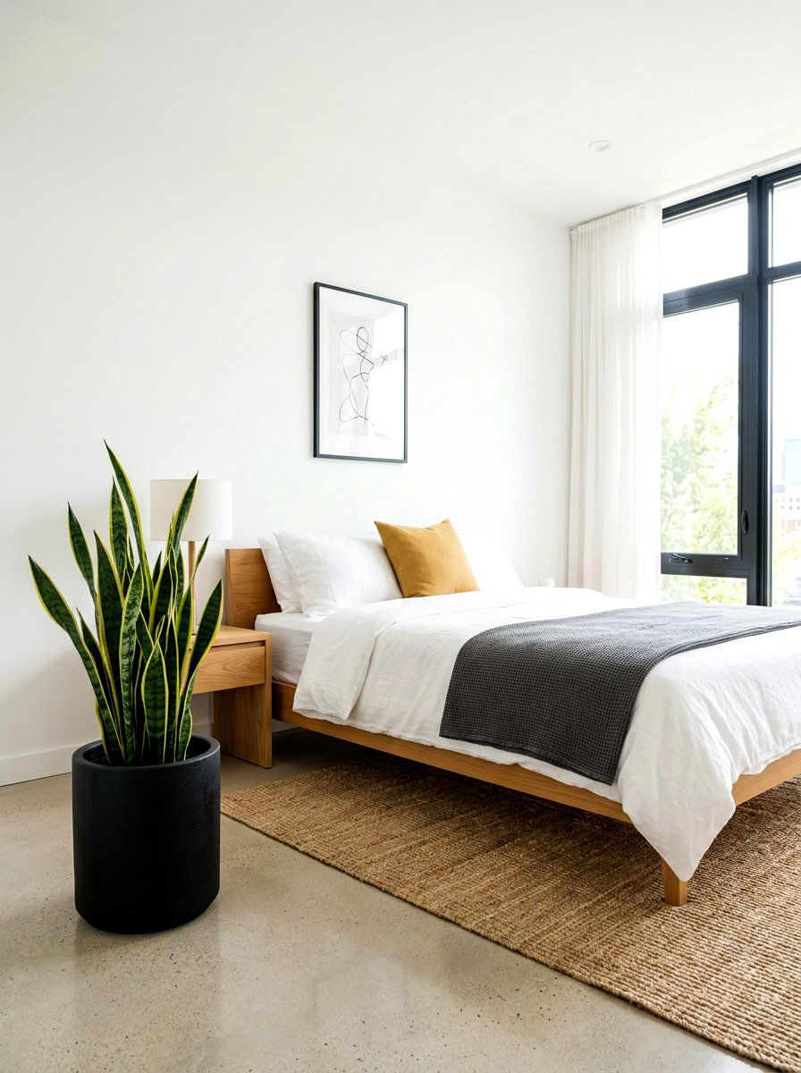 Minimalist Ceramic Pot - 30 bedroom plant decor ideas