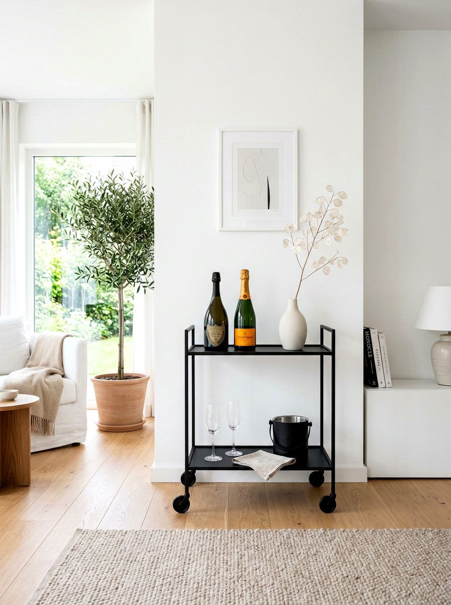 Minimalist Champagne Cart - 30 champagne cart decor ideas