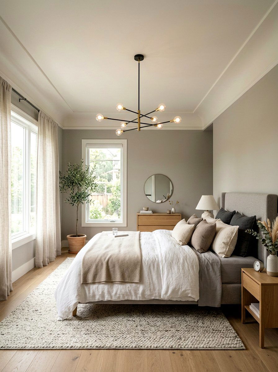 Minimalist Chandelier Bedroom - 30 soft luxury bedroom ideas
