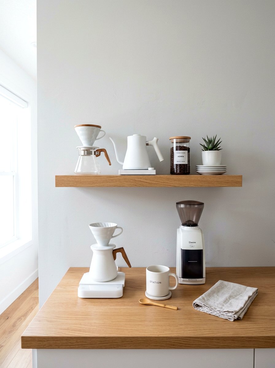 Minimalist Coffee Station - 30 home cafe ideas