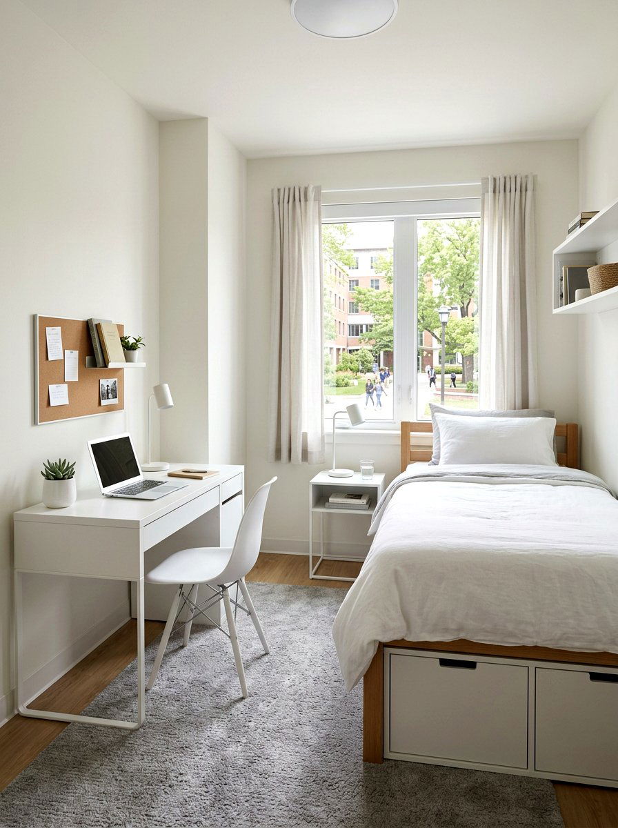 Minimalist College Dorm Setup - 30 college bedroom ideas