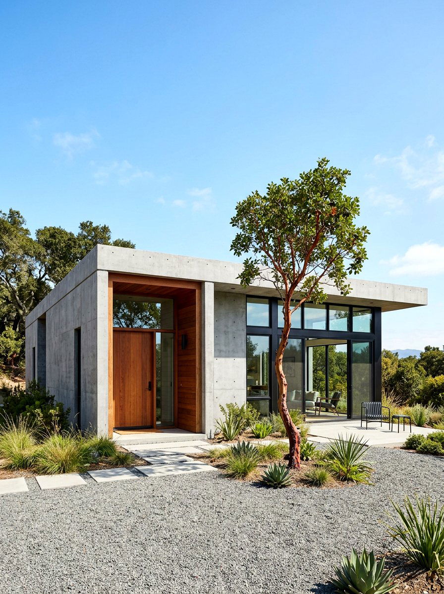 Minimalist Concrete Bungalow - 30 bungalow exterior ideas
