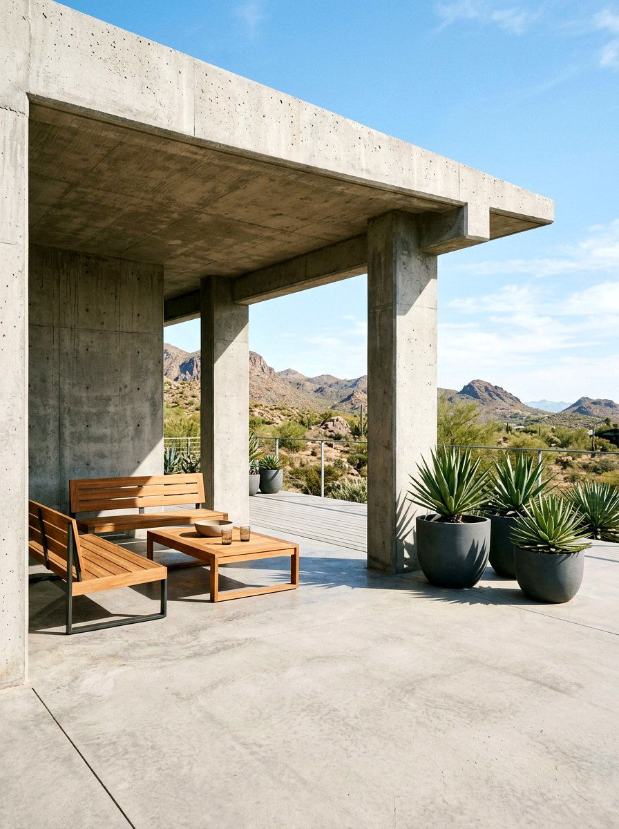 Minimalist Concrete Patio Cover - 30 all weather patio ideas