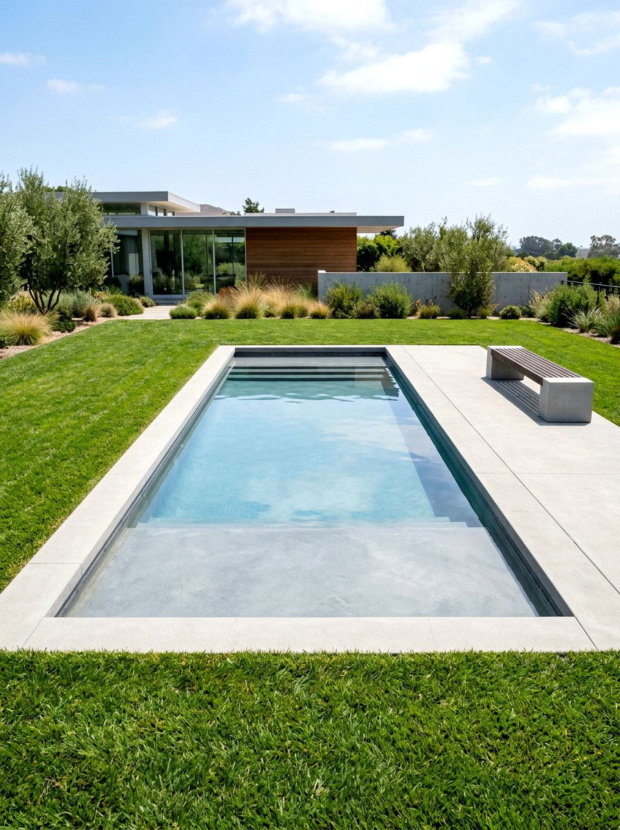 Minimalist Concrete Pool - 30 narrow pool ideas