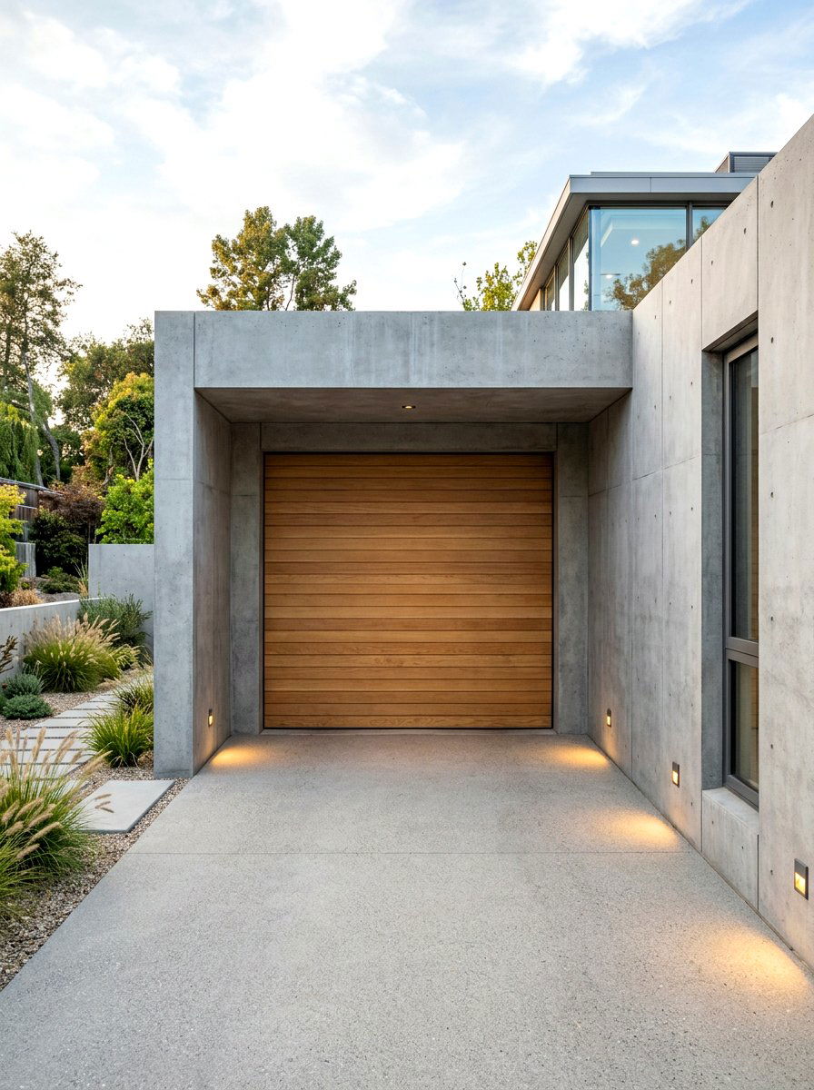Minimalist Concrete Wall - 30 garage facade ideas