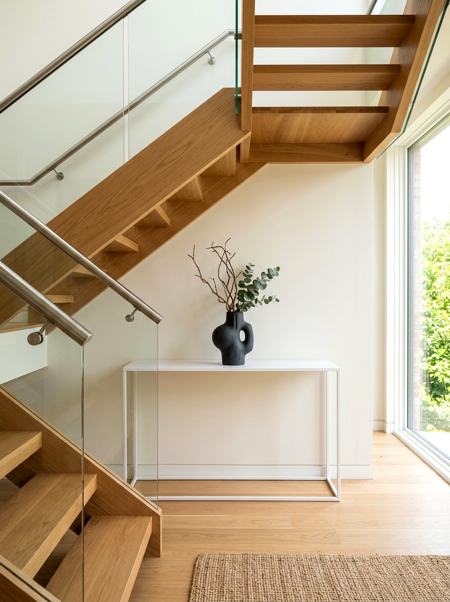 Minimalist Console Behind Stairs - 30 console behind stairs ideas