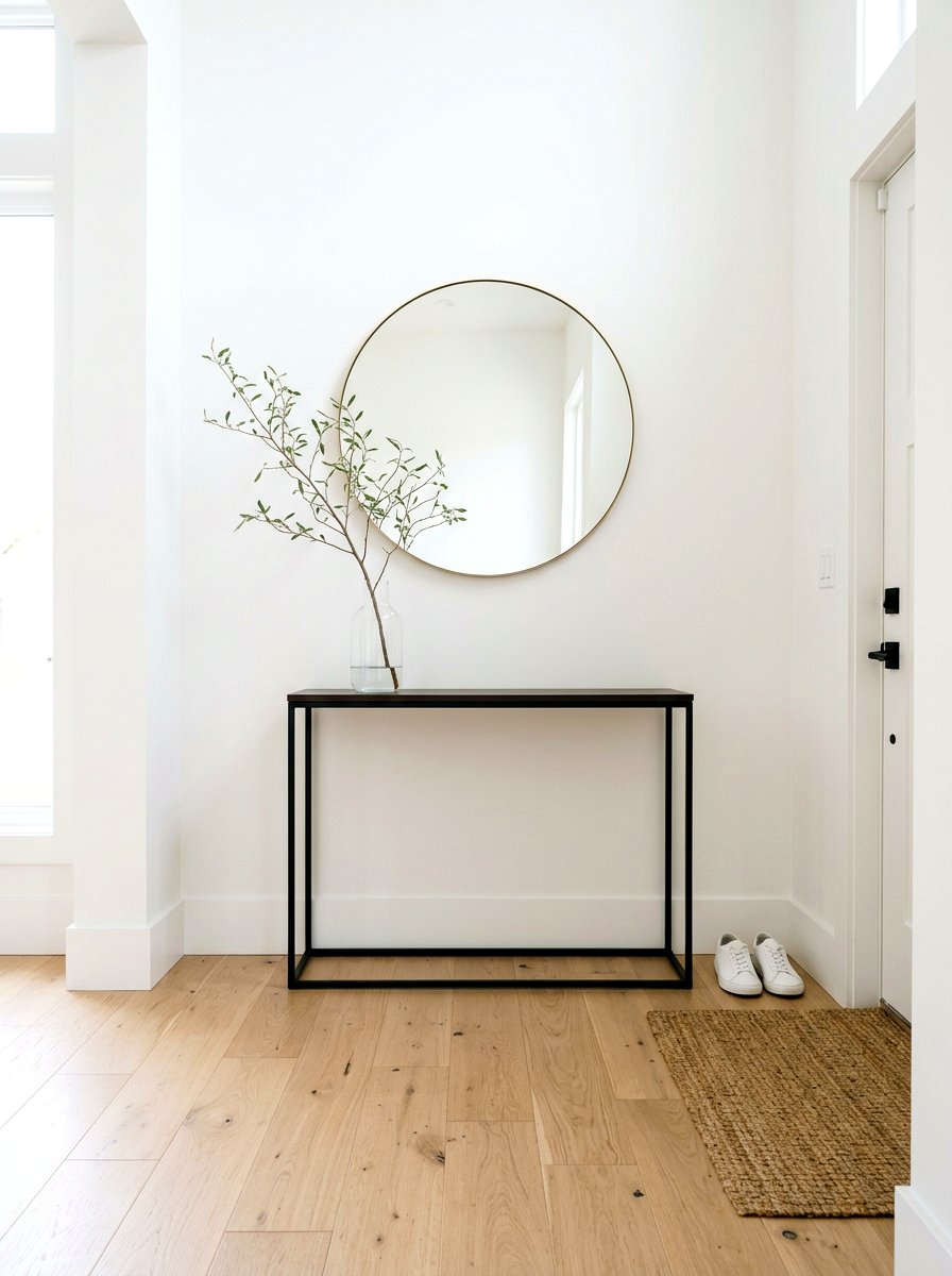 Minimalist Console Table - 30 modern entryway ideas