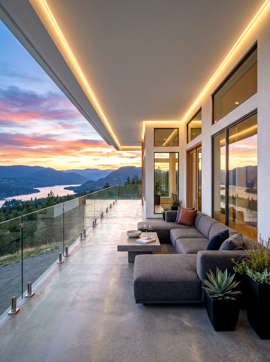 Minimalist Contemporary Wraparound Porch - 30 wraparound porch ideas