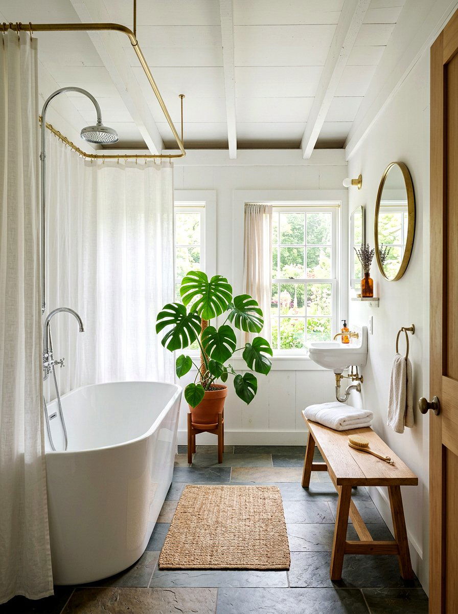 Minimalist Cottage Bathroom - 30 cottagecore bathroom ideas