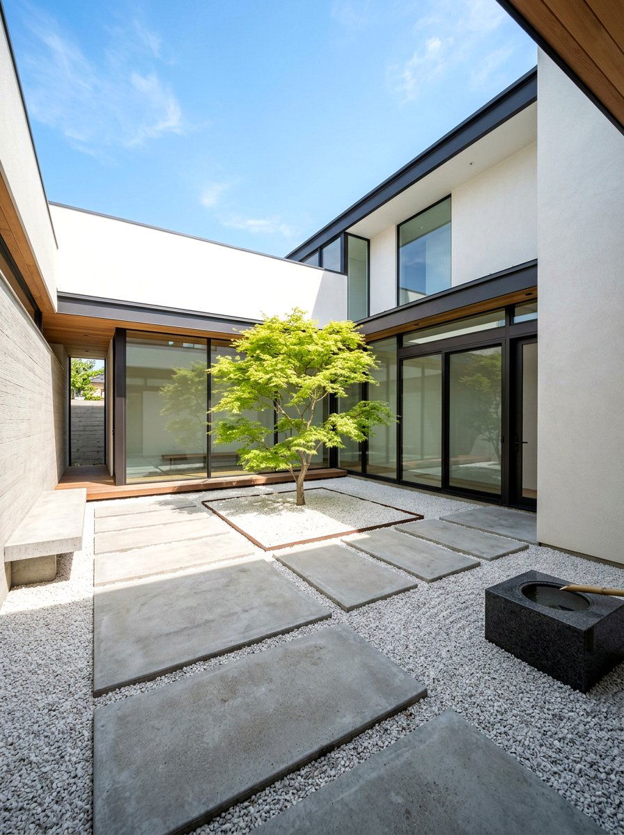 Minimalist Courtyard - 30 low maintenance landscaping ideas