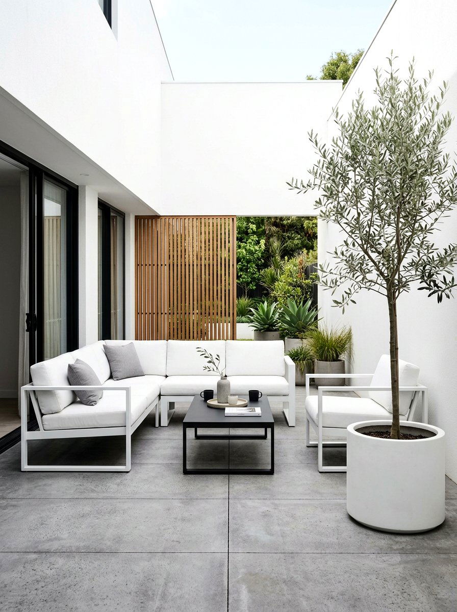 Minimalist Courtyard Furniture - 30 courtyard conversation area ideas