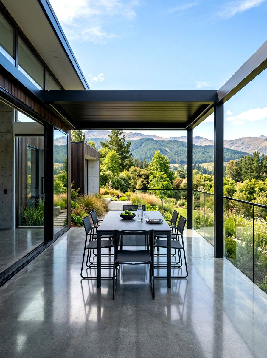 Minimalist Covered Deck - 30 covered deck dining ideas